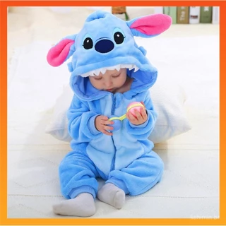 Baby Kigurumi Blue Stitch Cartoon Romper Infantil Dinossauro Fofo Leão Fato De Salto Animal Meninas Meninos Anime Cospla em Oferta na Shopee