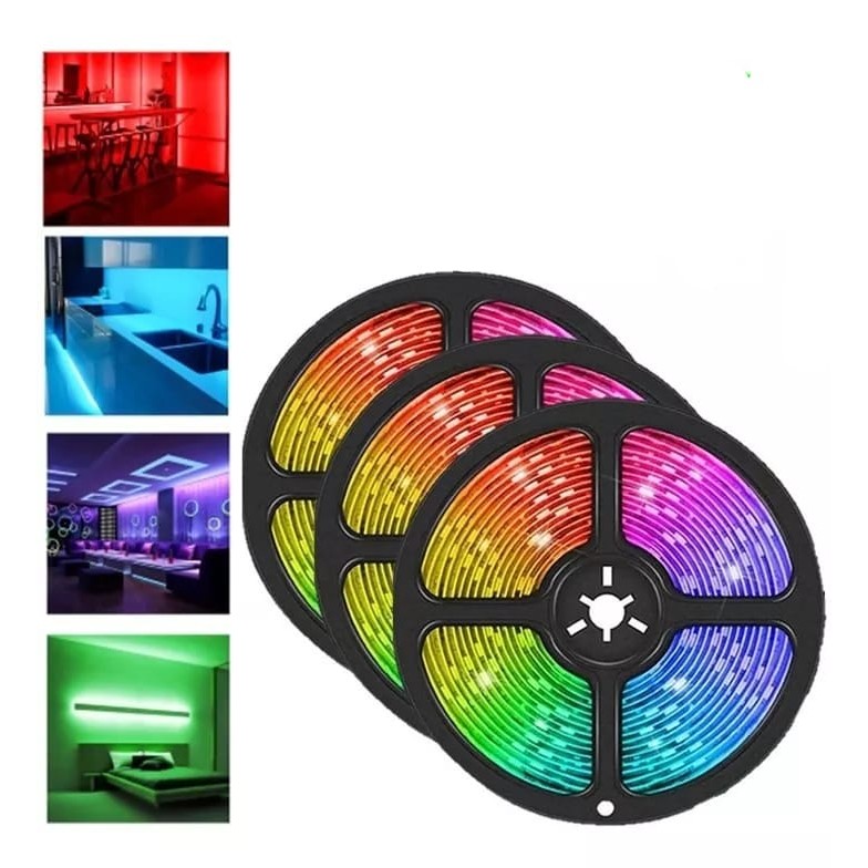 Fita Led 12V Rgb 3 Metros Colorida Sem Fonte Sem Controle | Shopee Brasil