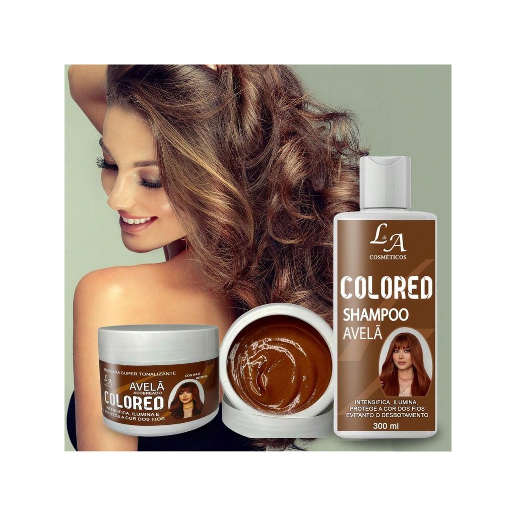 Kit Shampoo e Máscara Tonalizante Avelã Acobreado - Chocolate