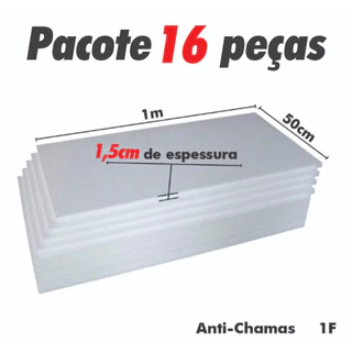 16 Placas De Isopor Antichamas Espessura 15mm ( 1,5cm ) Tamanho 100x50x1,5cm