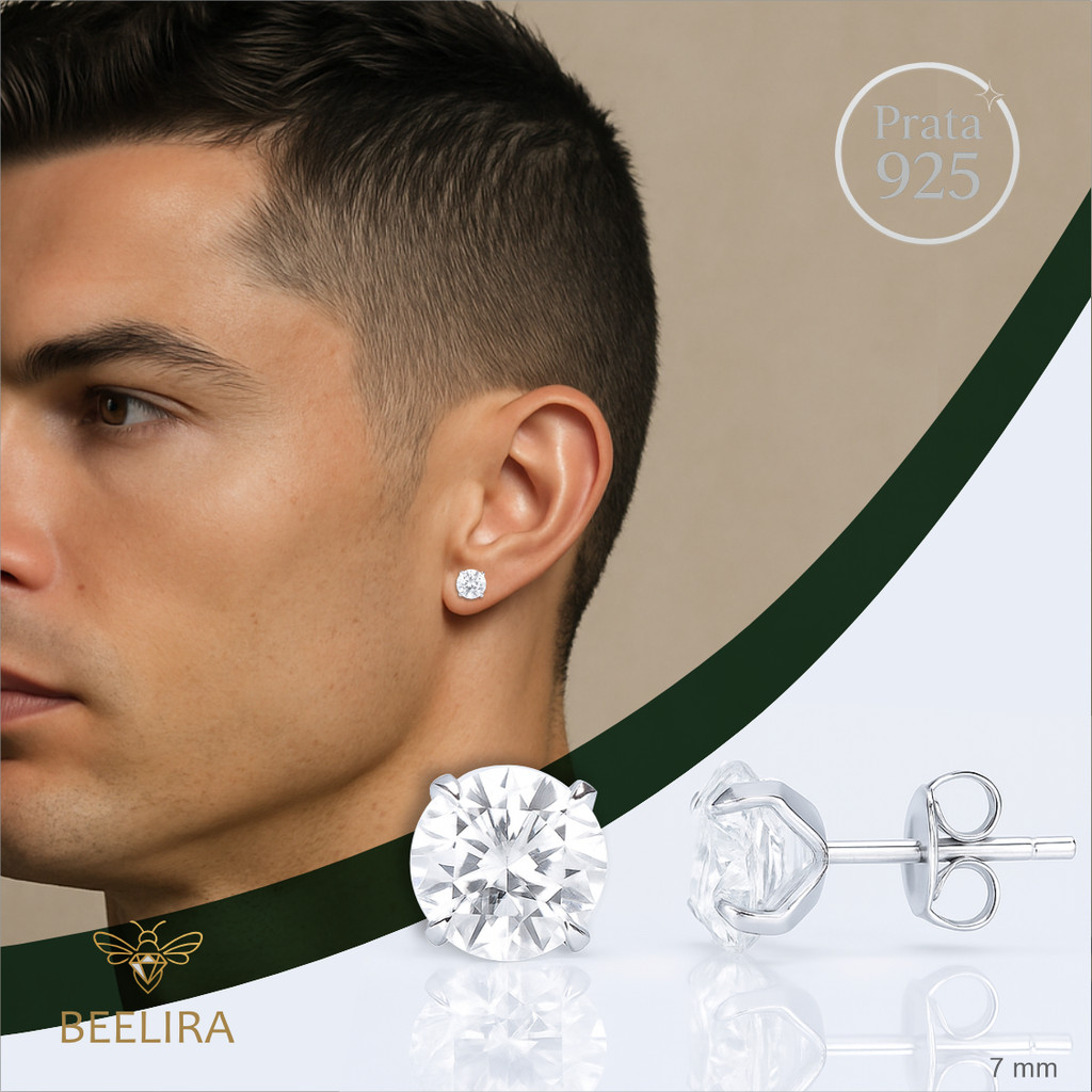 Brinco Masculino Ponto de Luz Prata 925 7mm - Sofisticado | Shopee Brasil