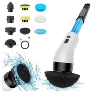 Escova De Limpeza Elétrica 9 em 1 Giratória Com Dispenser de Sabão Usb Multi Funções Acompanha Cabo Usb em Oferta na Shopee