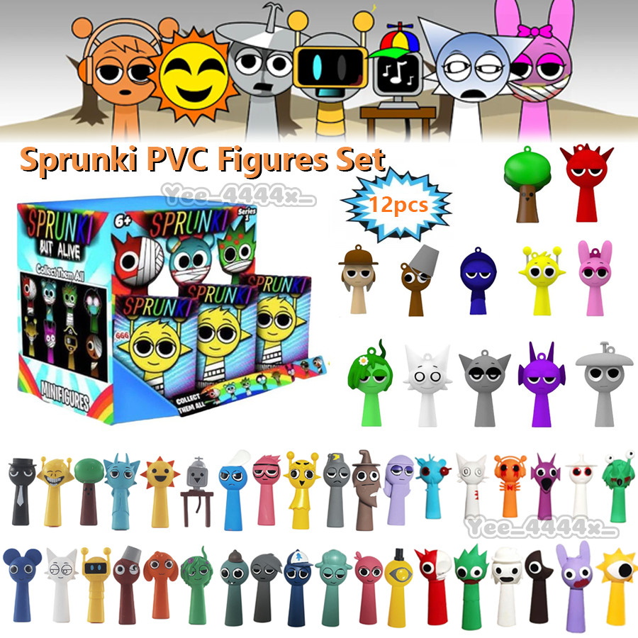 Set De 12 Figuras Sprunki En PVC – Mini Figuras De Acción Coloridas Para Coleccionistas Y Fans Del Gaming