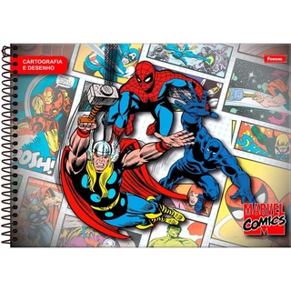 Caderno Cartografia Foroni Capa Dura Marvel 80 Folhas - Embalagem com 5 Unidades em Oferta na Shopee