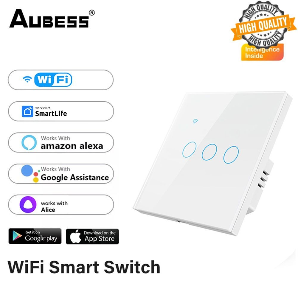 Painel de parede Tuya para Alexa e Google Home Smart Life App Smart Switch Automação residencial inteligente 