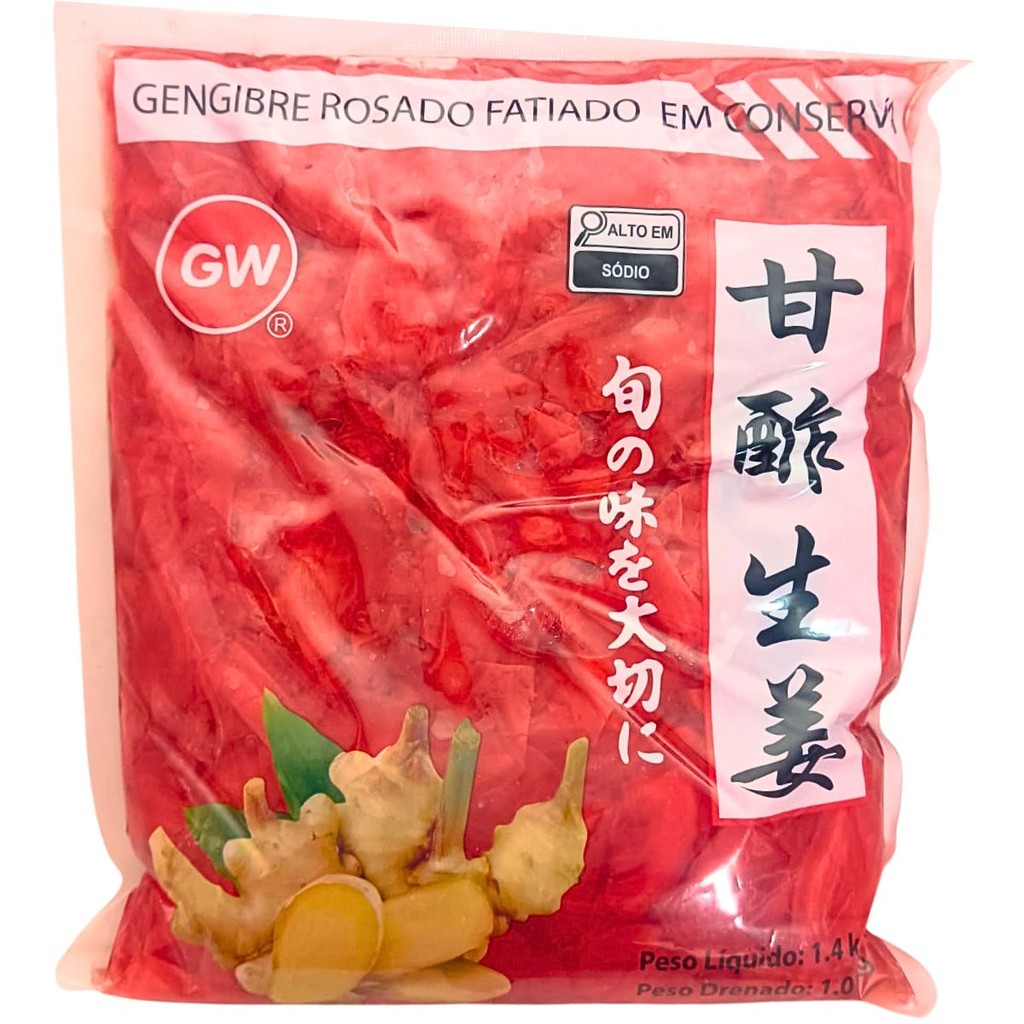 GENGIBRE FATIADO EM CONSERVA 1 KG / CHOGA ROSADO FATIADO