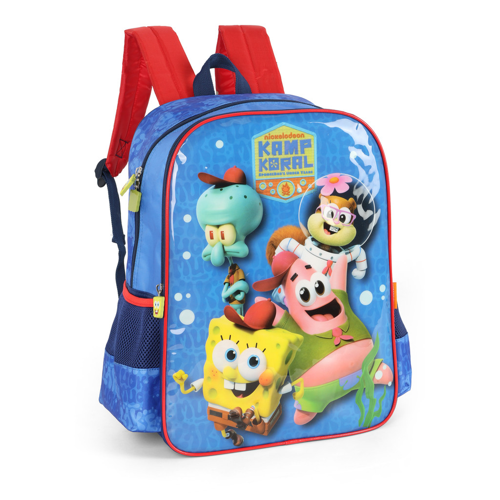 Mochila Escolar Bob Esponja De Costas Menino Azul - Luxcel | Shopee Brasil