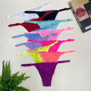 Kit 5 calcinha fio dental sexy de renda calcinhas com regulagem feminina tanga sensual em Oferta na Shopee