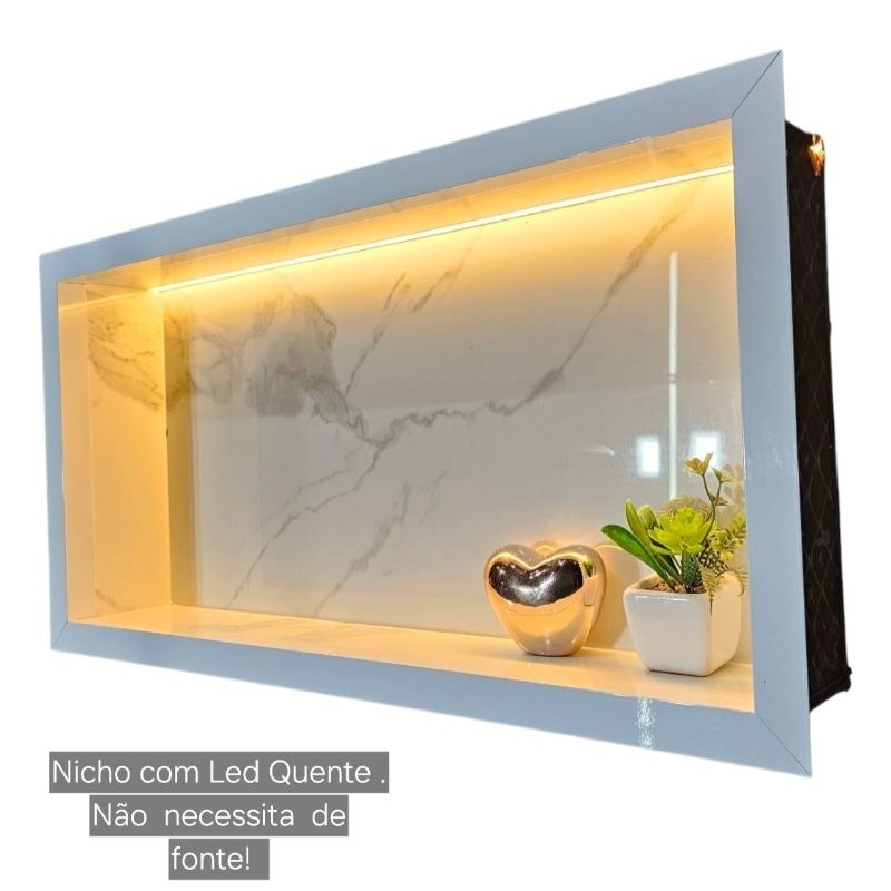 NICHO COM LED 110v. De Porcelanato Para Banheiro 60x30 cm De Embutir na ...