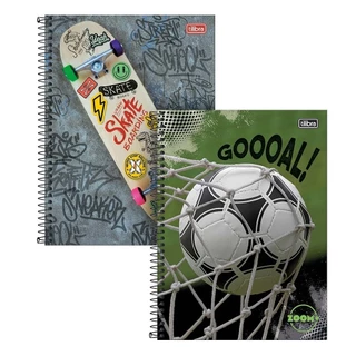 Caderno Espiral Tilibra Universitário Capa Dura 16 Matérias Zoom+ Masculino - Embalagem com 2 Unidades (Sortido) em Oferta na Shopee