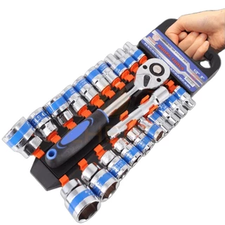 Kit De Ferramentas Soquete Catraca 1/2 22 Pçs Carros Stels