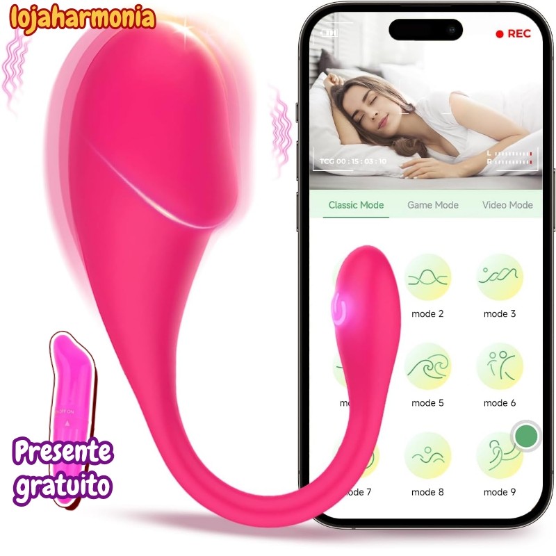 Vibrador Feminino Casal Bluetooth Controle no Celular a Distância Via App Discreto Recarregável Via Usb