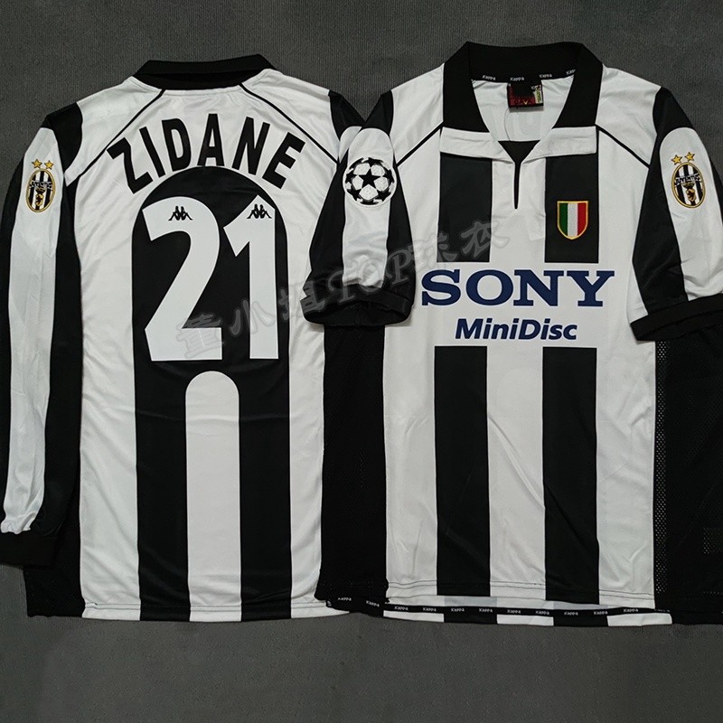 Maillot Domicile Juventus Rétro 1995-97 - Numéro 21 Zidane, Avec 3 Patchs, Tailles S à XXL