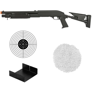 Kit Rifle Shotgun AirSoft M56C Spring 6mm Preta - Double Eagle + 2000 Esferas 0.12g + Alvo + Porta Alvo em Oferta na Shopee