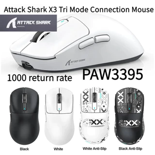 2025 Spot Attack Shark X3 Mouse 2.4G Três Modos, 26000pi, com fio leve PAW3395 jogos sem fio computador Bluetooth