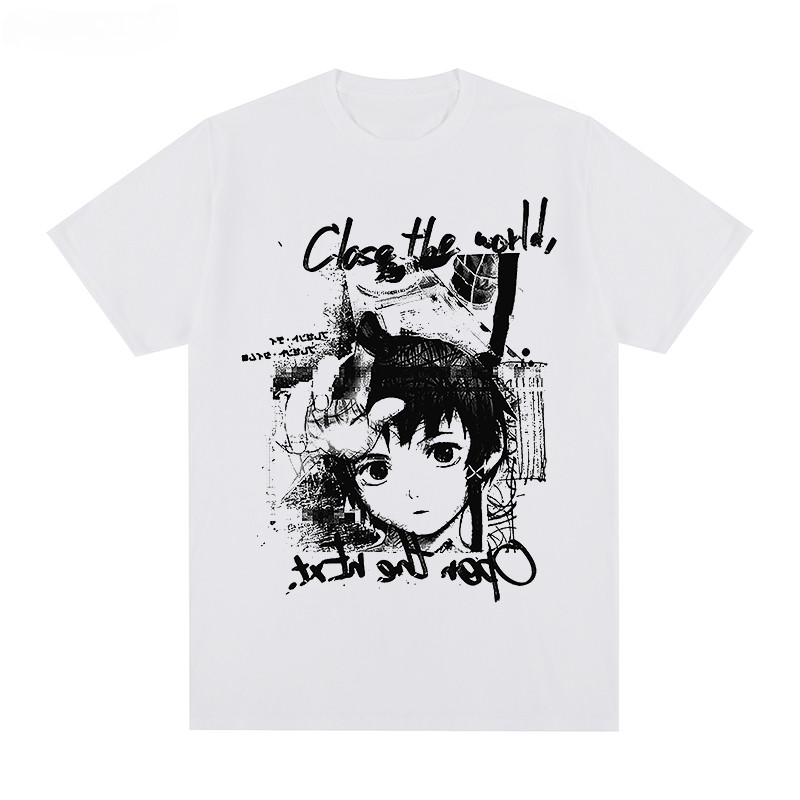 Camiseta De Anime Serial Experiments Lain - Manga Corta, 100% Algodón, Diseño Gráfico Japonés
