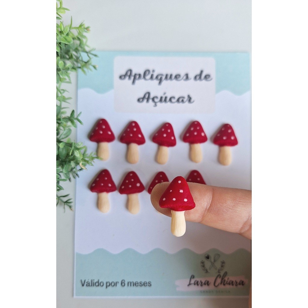 Apliques de açúcar / confeitos de açúcar cogumelo vermelho /