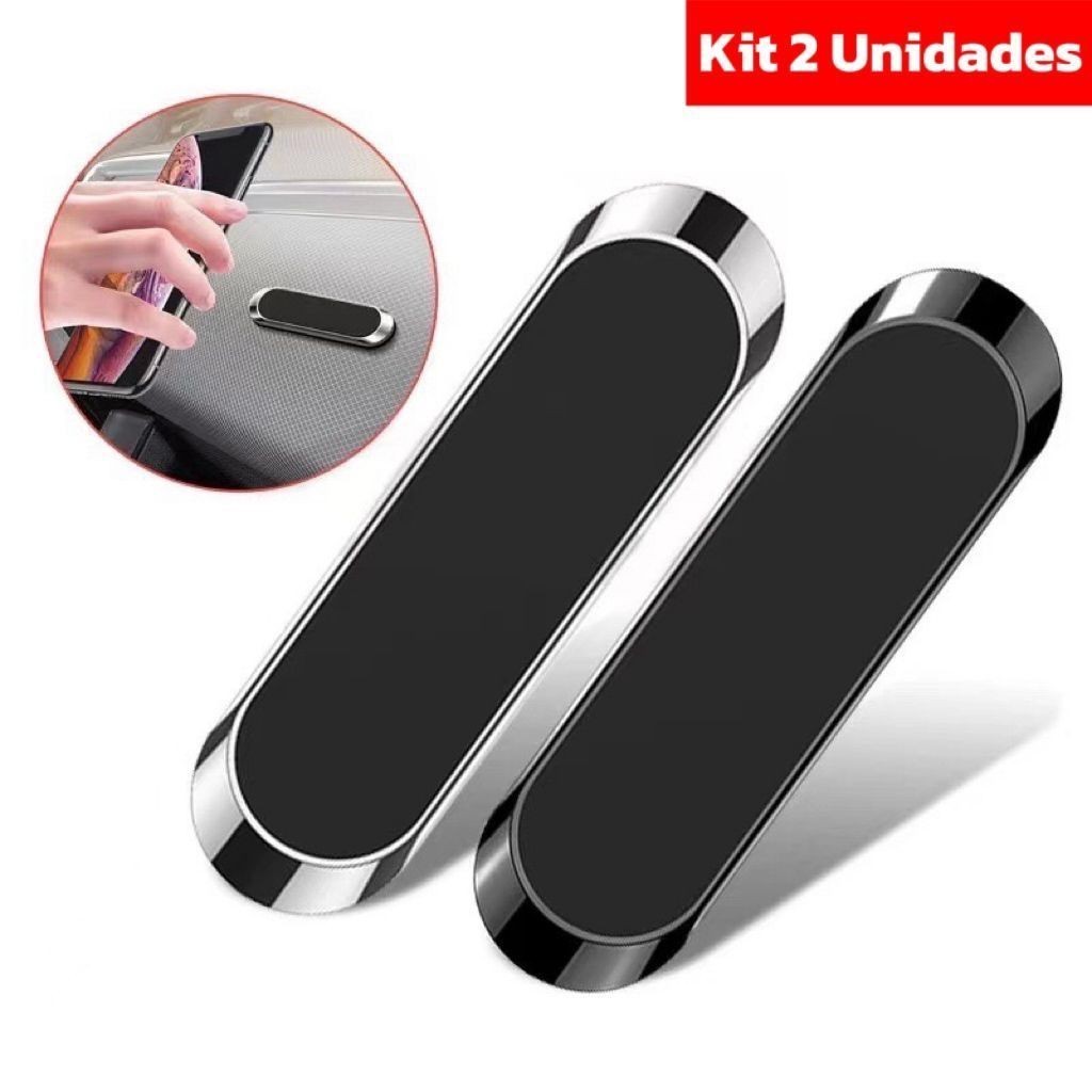 Kit Suporte magnético com poderoso imã neodimio celular universal potente automotivo para carro