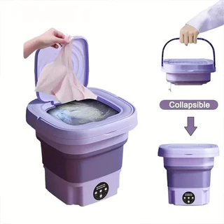 11L Mini Máquina de Lavar Roupas Dobrável Portátil Bivolt Lavar Panos Toalhas e Roupas Íntimas