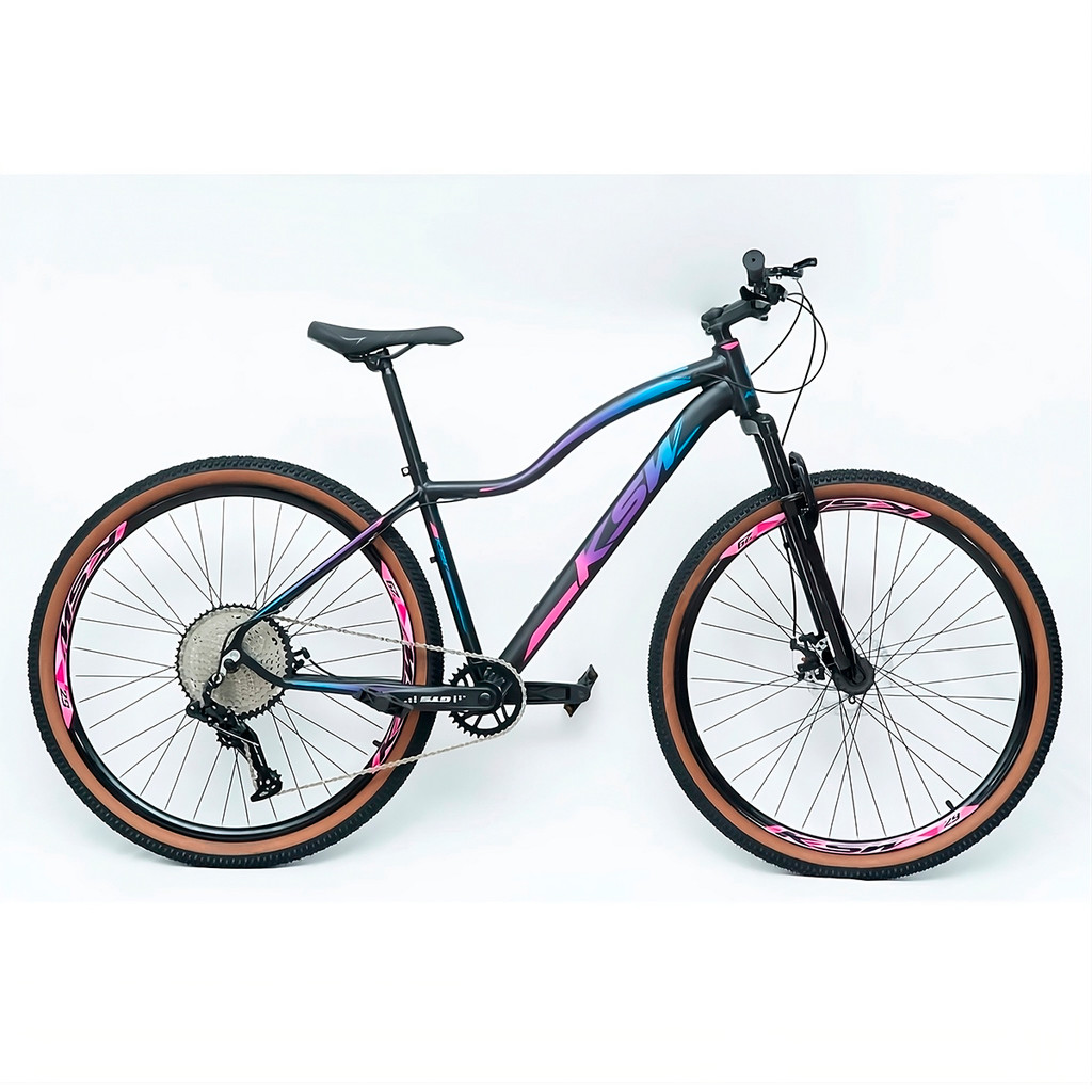 Bicicleta Aro 29 MTB Feminina KSW MWZA 1x12 Marchas Freios a Discos K7 11-50D