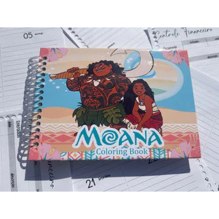 Caderno de Pintura Infantil A6 Mini  • Tema Moana Capa Dura em Oferta na Shopee