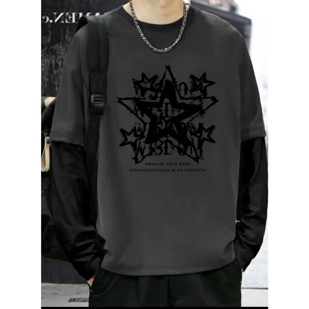 Camiseta Manga Longa Estrelas