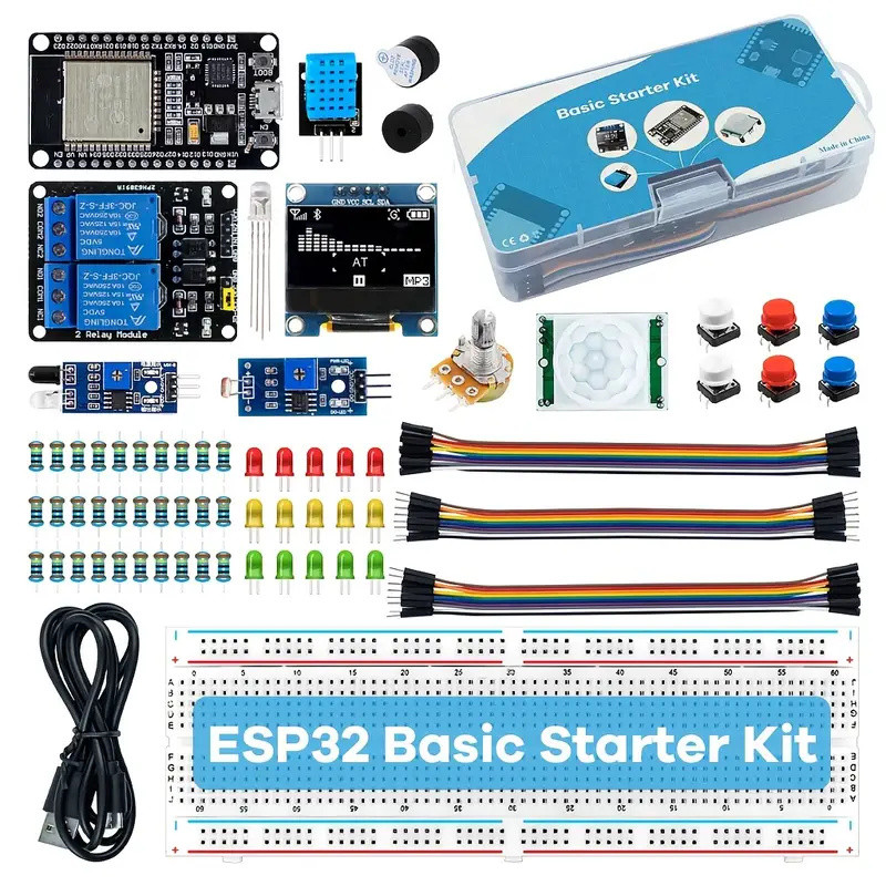 Kit Inicial Arduino Uno (Compatível) Com Protocolo E Componentes Eletrônicos Para Robótica Iniciante Recomendado