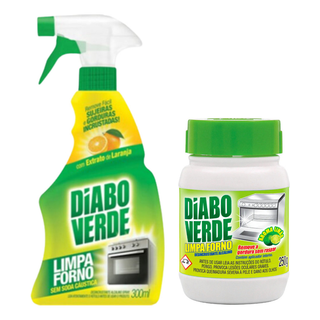 Kit Limpa Forno Desengordurante Diabo Verde Spray + Pote | Shopee Brasil