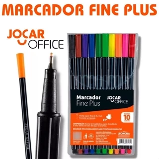 Caneta Canetinha Marcador Marcadora Fine Plus 0.4mm Jocar Office Multiuso 10 cores em Oferta na Shopee