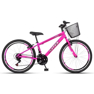 Bicicleta Aro 24 Alum Axtek Sport Gold V-Brake Mtb 21V Feminina em Oferta na Shopee