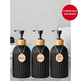 3pcs 500ml Shampoo para Banheiro Shampoo Gel Ducha Condicionado Listras Sub-garrafa