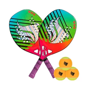 Kit Com 2 Raquetes De Beach Tennis Pichau Sunrise California Face 18k Carbon + Kit Bolas em Oferta na Shopee