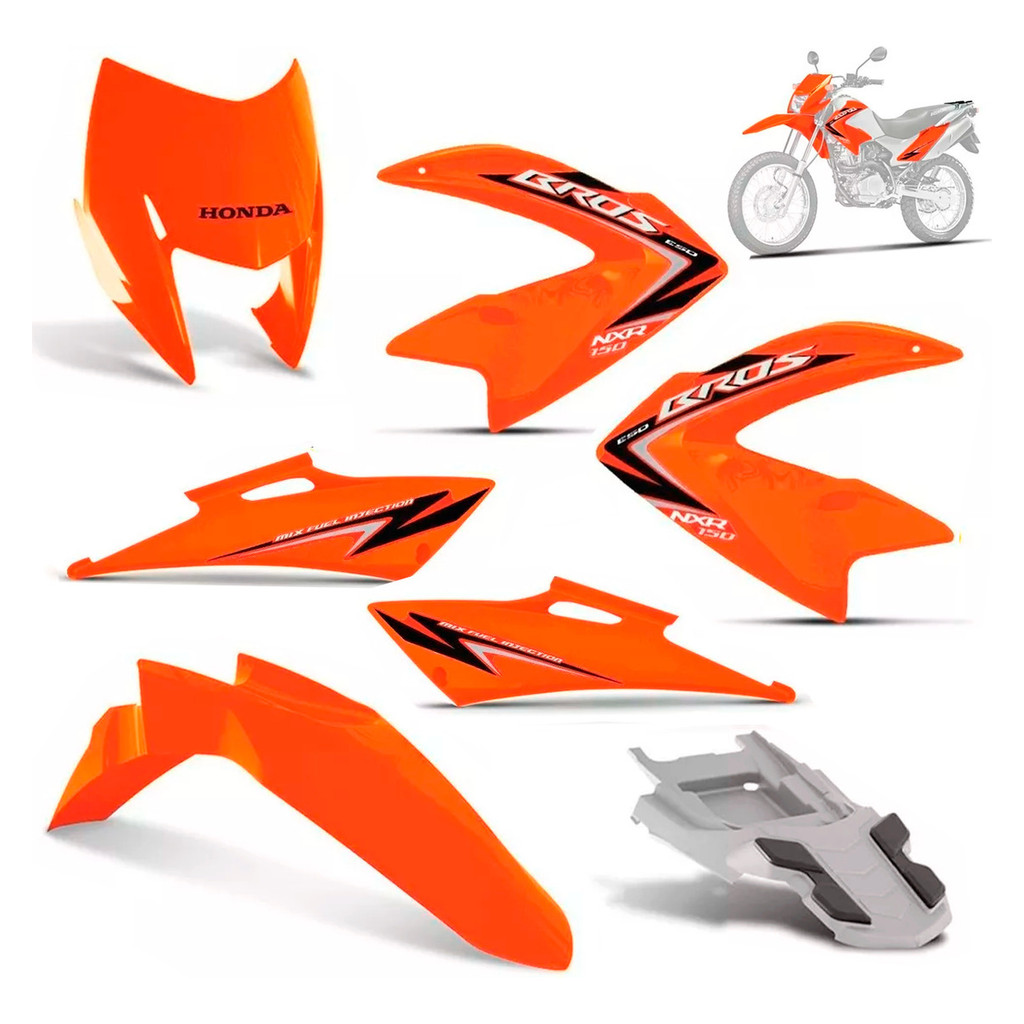 Carenagem Modelo Original Bros 150 2009 - 2012 Com Adesivos Completo ...