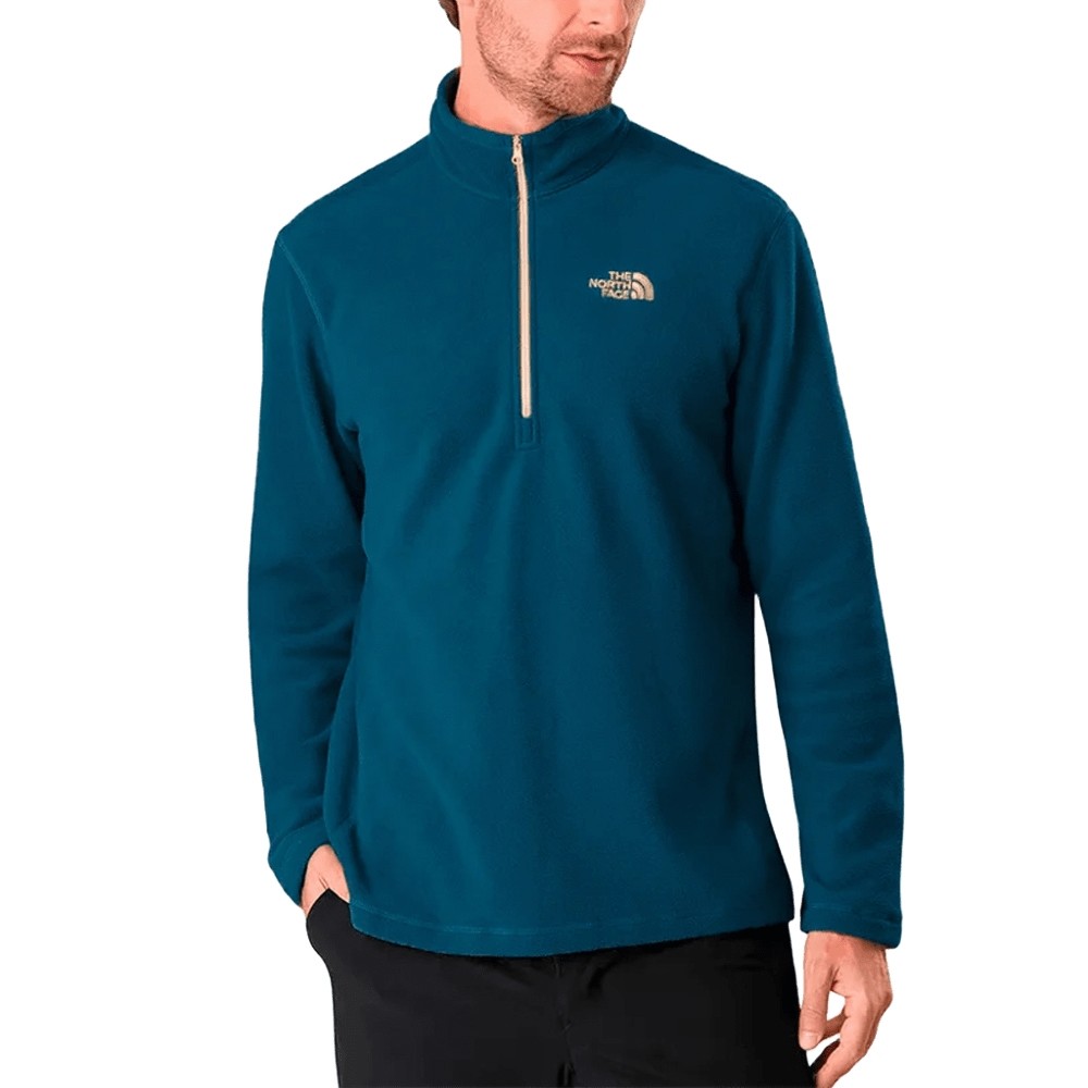 Fleece Pulover Masculino Glacier 1/4 Zip Azul Petroleo - The North