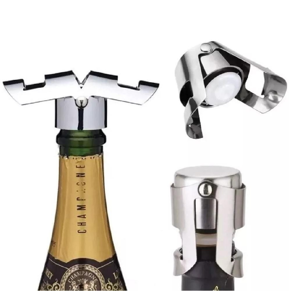 Tampa Para Champagne Vinho Espumante Rolha Garrafa Inox Design De Luxo
