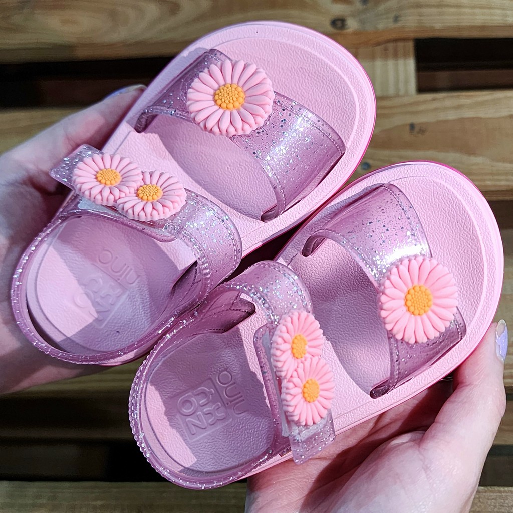 18997 Sandália Infantil Zaxy Feminina Zaxynina Flower Chinelo Rosa