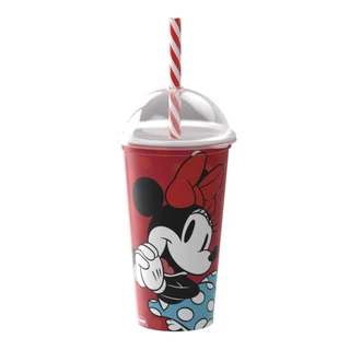 Copo Plasútil Shake Minnie com Tampa e Canudo 500ml - Embalagem com 15 Unidades em Oferta na Shopee