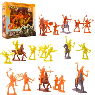 Miniaturas de Índios e Cavalos Forte Apache 26 Figuras 0962 - Gulliver