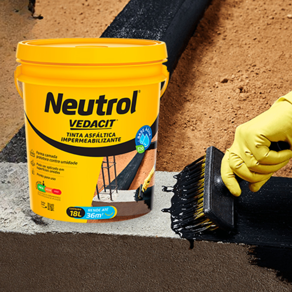 Neutrol Tinta Asfáltica Impermeabilizante Base Água 18L Vedacit Alto ...
