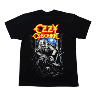 [Camiseta Premium em Algodão Puro]SISI Camiseta feminina Ozzy Osbourne - Bark At The Moon Album Cover