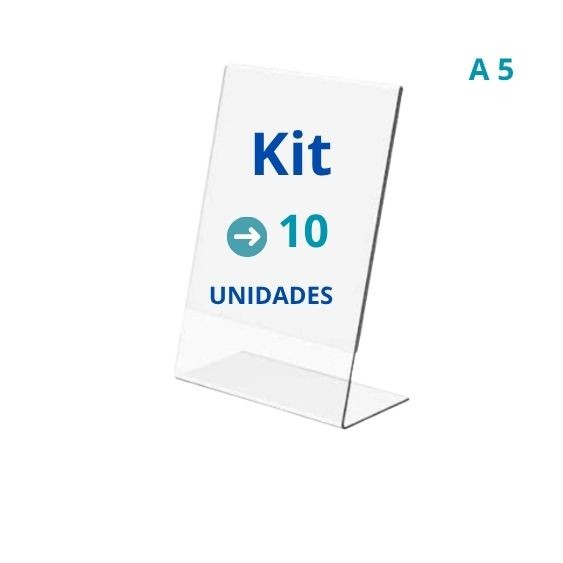 Expositor PS Acrilico KIT 10 Peças 10x15 L Vertical A6