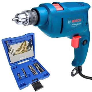 Furadeira de Impacto 3/8 POL 450W com Estojo 41 Peças Brocas e Pontas EVALD
