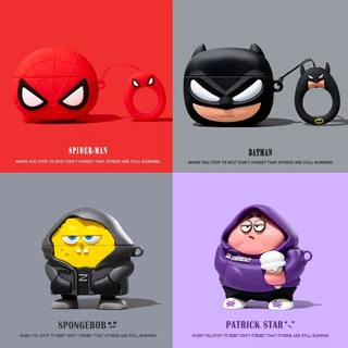 Homem Aranha Batman + Pingente AirPods Case Para Pro/Pro2 4/3/2/1 Capa De Fone De Ouvido De Silicone