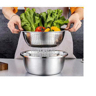 Escorredor De Arroz Inox Legumes Frutas Multiuso Cozinha Alça Coador Peneira Drenagem Inoxidável — foto 4 — Achou Levou Brasil