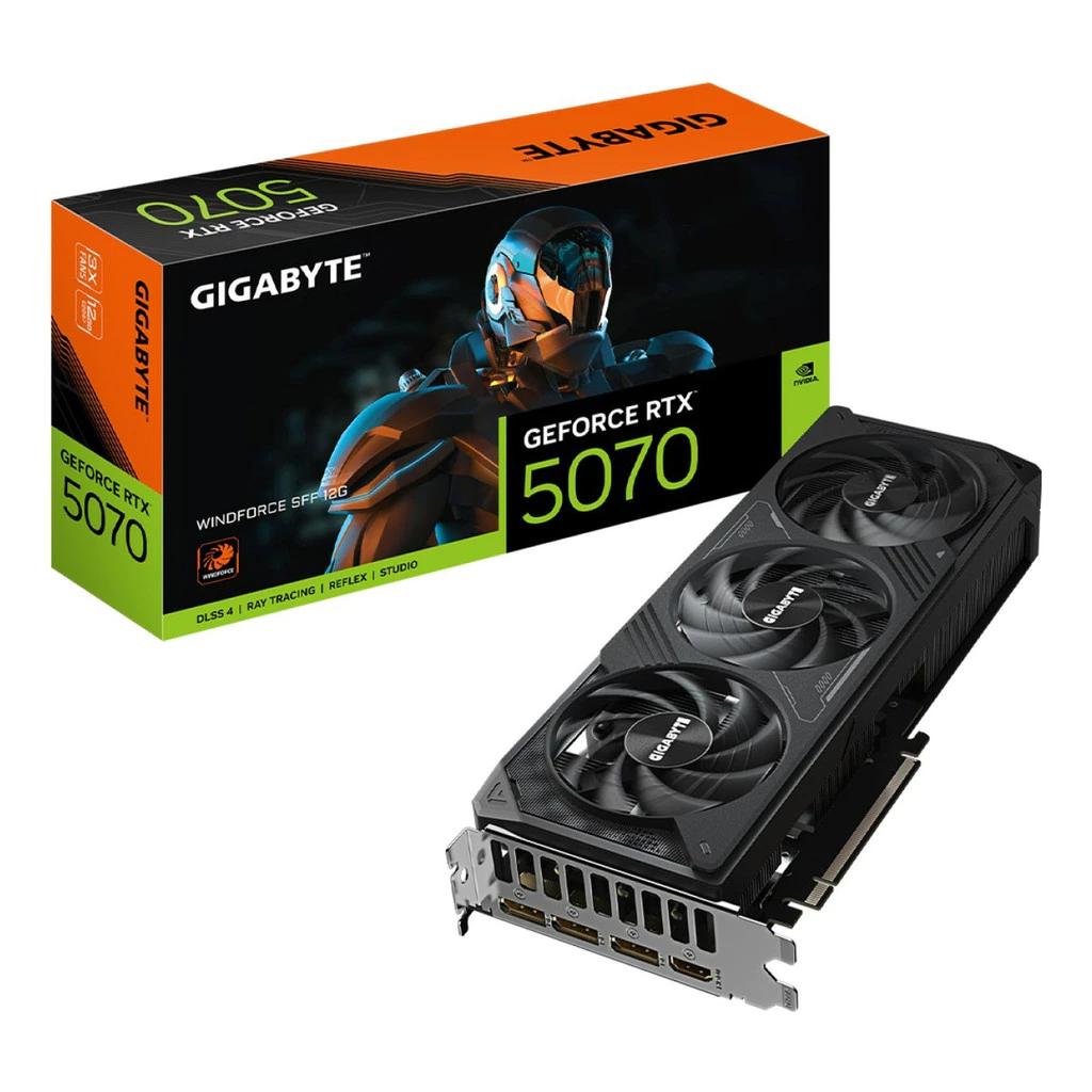 Placa de Vídeo Vga Gigabyte Rtx5070 Windforce Sff12gb Gddr7 192 Bits - Gv-N5070wf3-12Gd