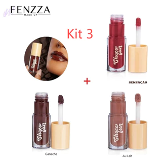 FENZZA LIP TINT CHOCO FUN GLOSS LABIAL Flan Ganacha tons escuro Personalizar cores em Oferta na Shopee