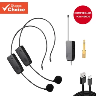 [Shopee Choice] Conjunto De Microfone De Lapela Sem Fio Duplo UHF Montado Na Cabeça 2.4G Transmissor Com Receptor Para A