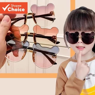 Óculos De Sol Infantis Elegantes E Sem Moldura – Tema Urso Conjunto Para Moda Divertida em Oferta na Shopee