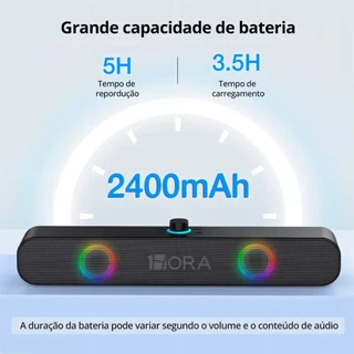Caixa de Som Bluetooth Conexão Celular Notebook Tablet TV Projetor BOC241 1HORA Grave Potente