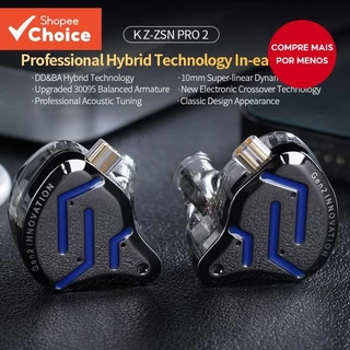 KZ ZSN PRO 2 Tem Fone De Ouvido Em Ferro Fundido Helicoidal Com Fio HiFi De Alta Qualidade Sonora Baixo De Trigo .